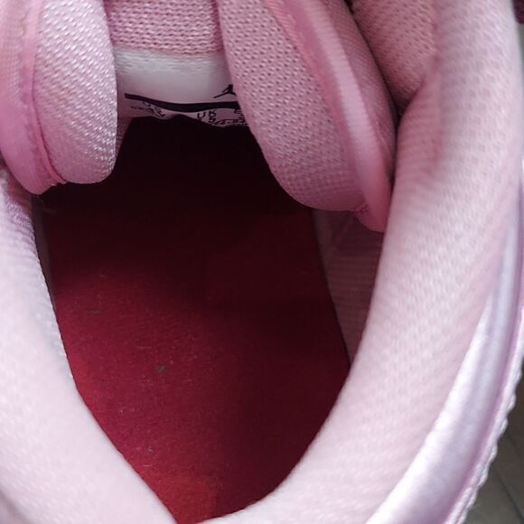 Nike Air Jordan 1 Mid SE GS Girls Metallic Pink Rose Sneakers Sz 4Y - Picture 9 of 10